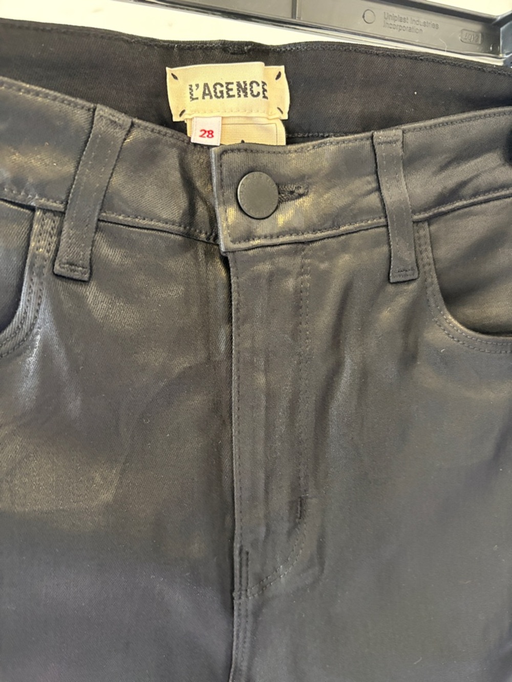 L'AGENCE Slim Coated Black woman’s Jeans